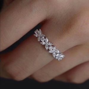 MARQUIS WHITE SAPPHIRE .925 SILVER SP PROMISE RING